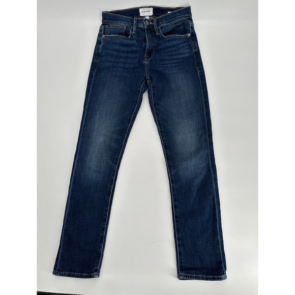 Frame Jeans Womens 23 Le ‎ Beau High Rise Crop Medium Wash Blue Denim - Picture 6 of 12